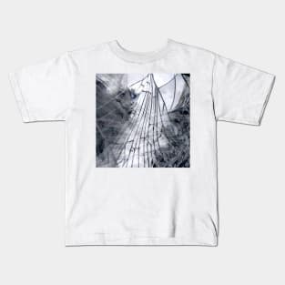 Abstract Mirrored Ghost, black and white Kids T-Shirt